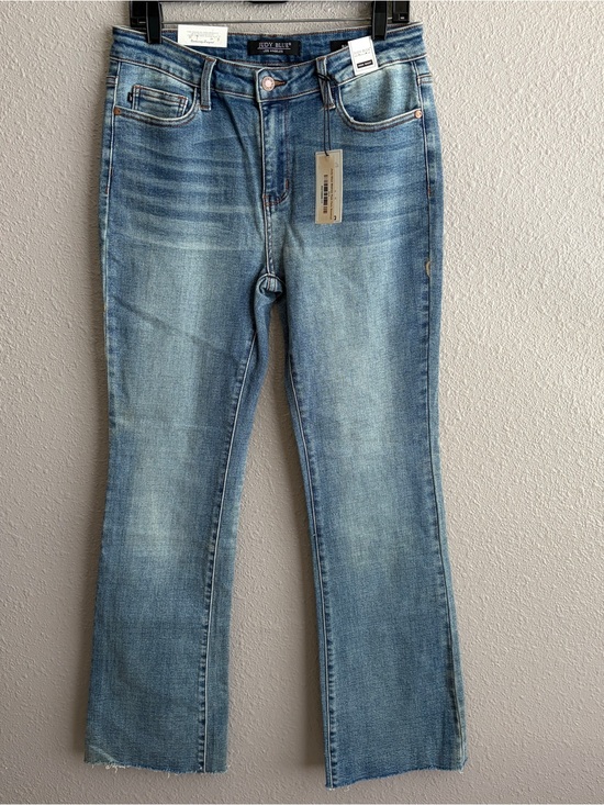 Judy Blue Denim - NEW Judy Blue Midrise Raw Hem Bootcut Light Wash Jeans 11/30 - NWT